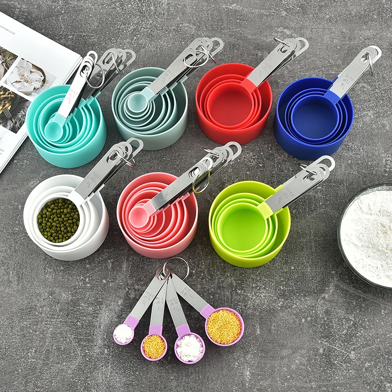 Stainless Steel Handle Plastic Measuring Cup Baking Tool