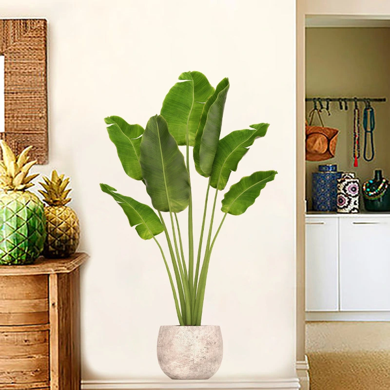 Green Plant Potted Simulation Wall Stickers Bedroom Living Room Entrance Home Wall Decoration