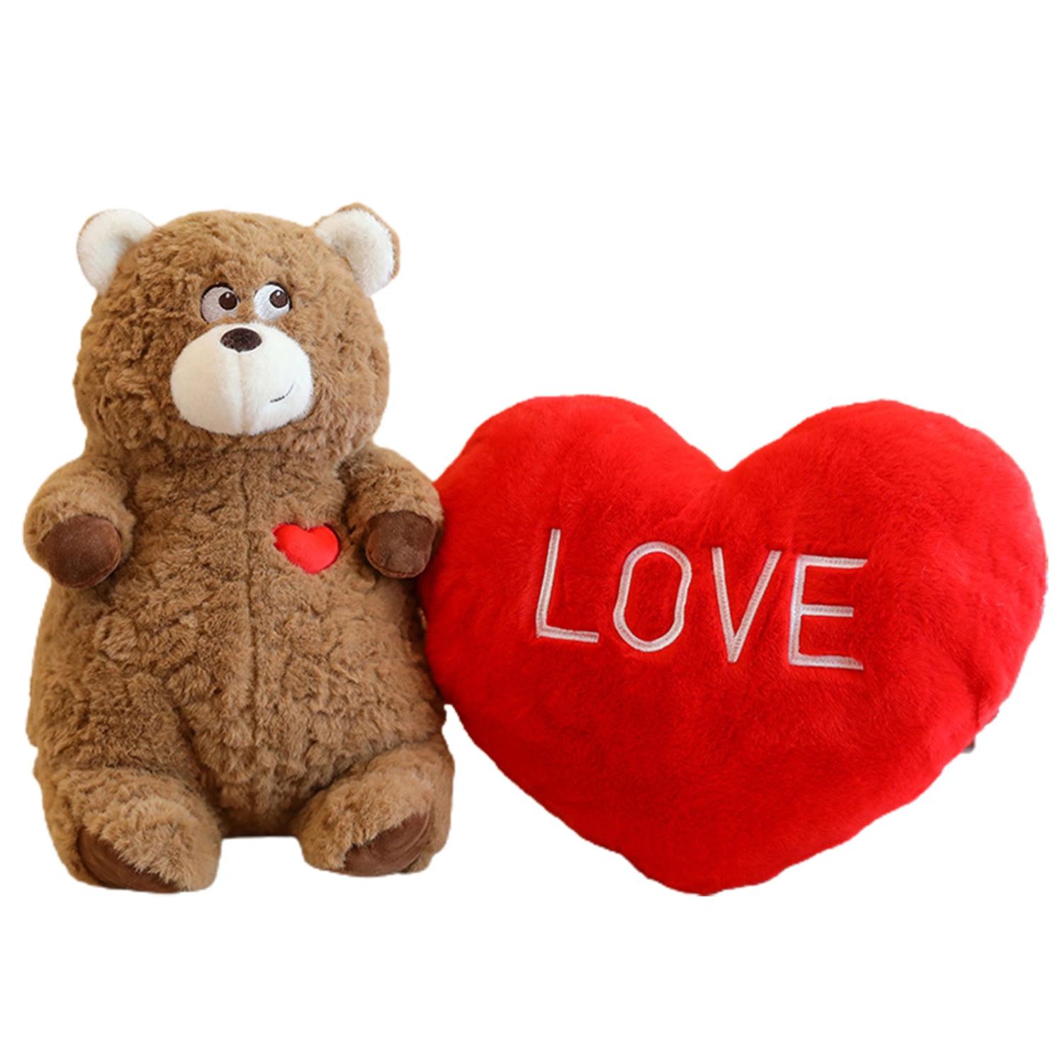 Cartoon Bear Plush Doll, Cute Soft Heart Throw Pillow Stuffed Toy Gift