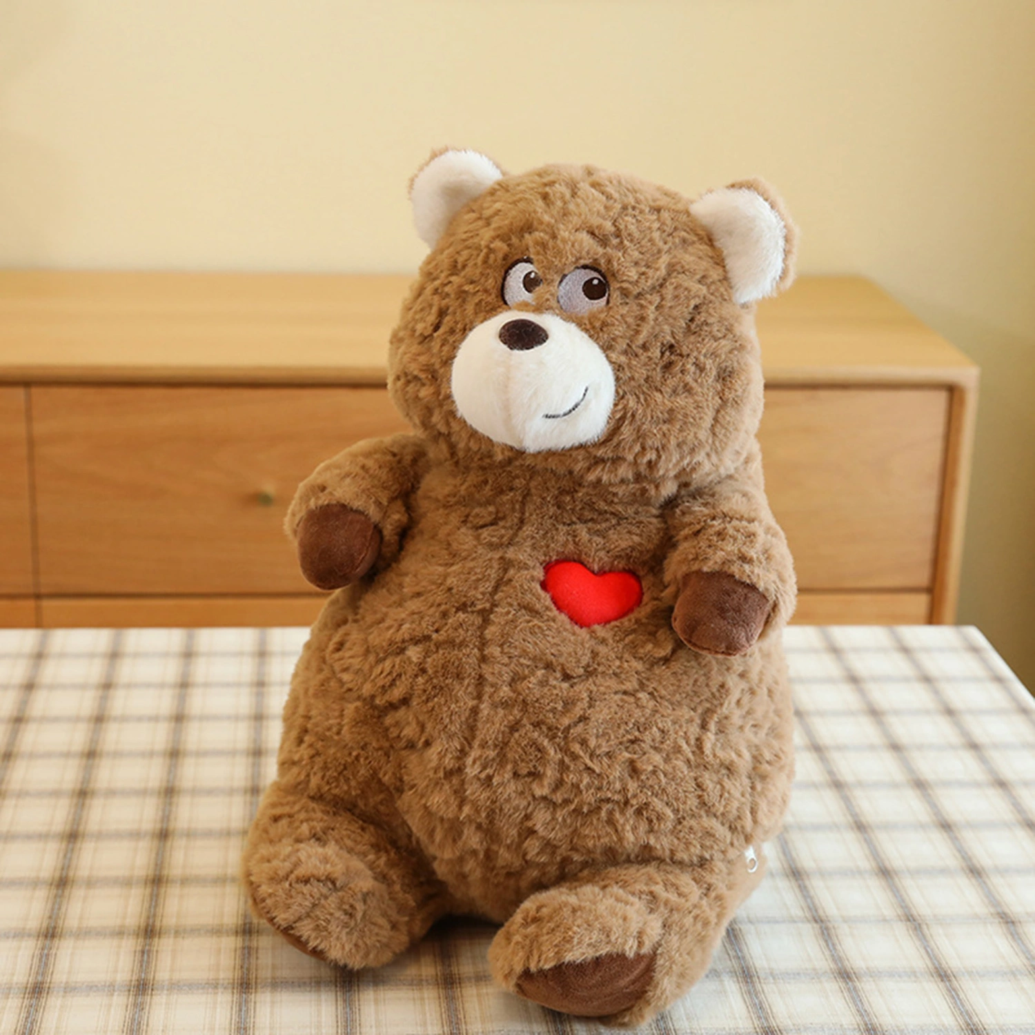 Cartoon Bear Plush Doll, Cute Soft Heart Throw Pillow Stuffed Toy Gift