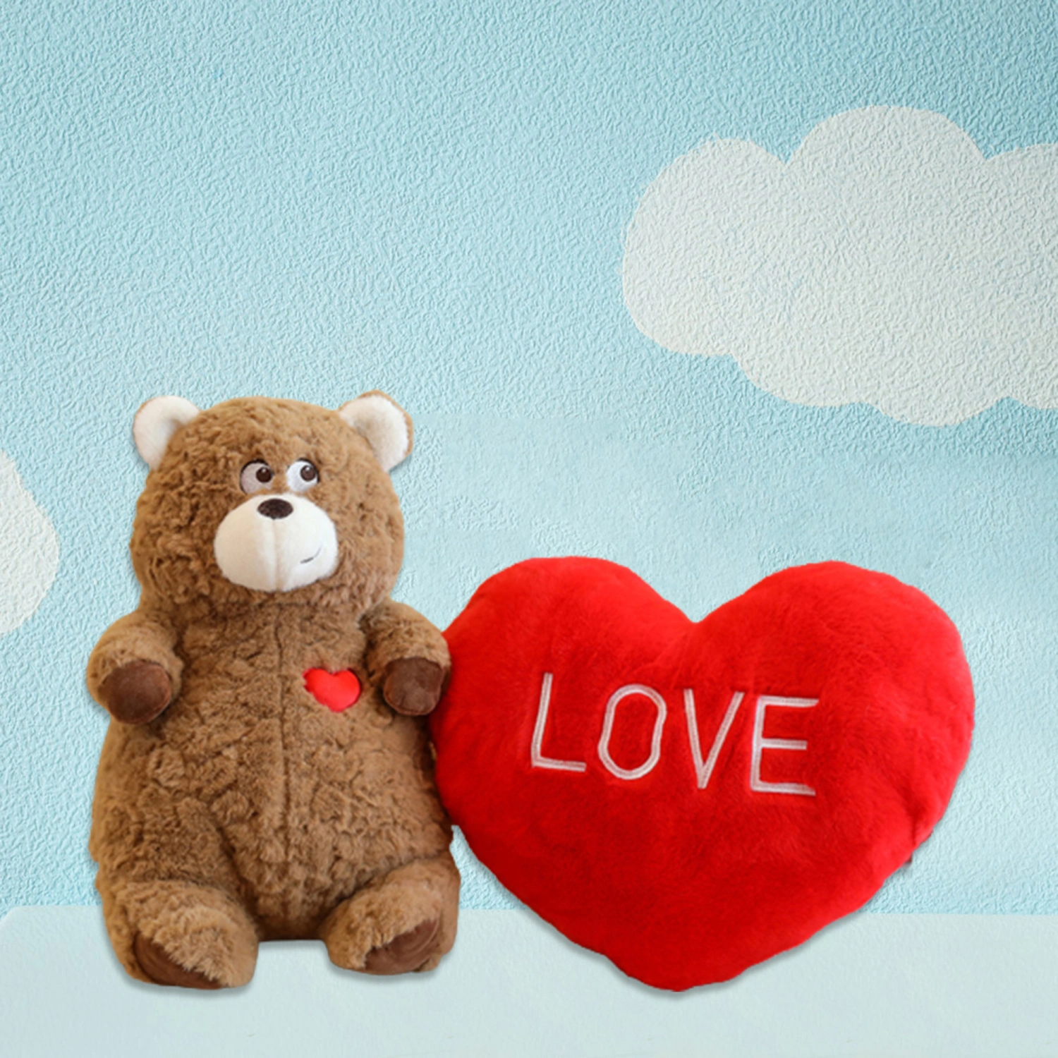 Cartoon Bear Plush Doll, Cute Soft Heart Throw Pillow Stuffed Toy Gift