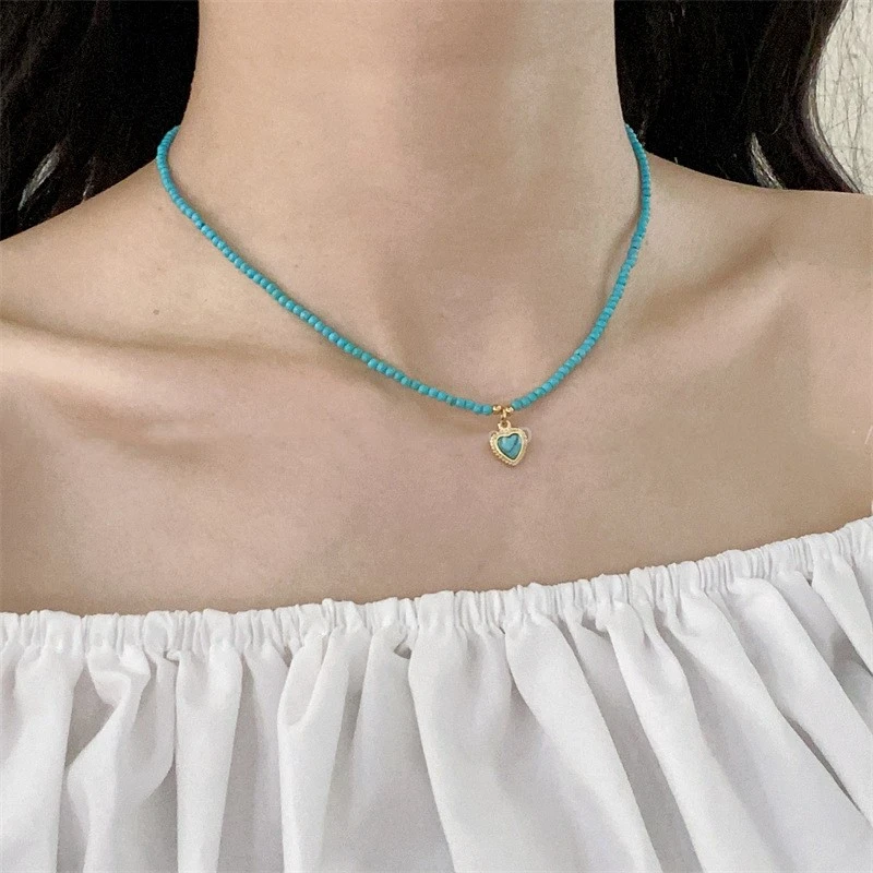 Sweet French Style Turquoise Freshwater Pearl Necklace