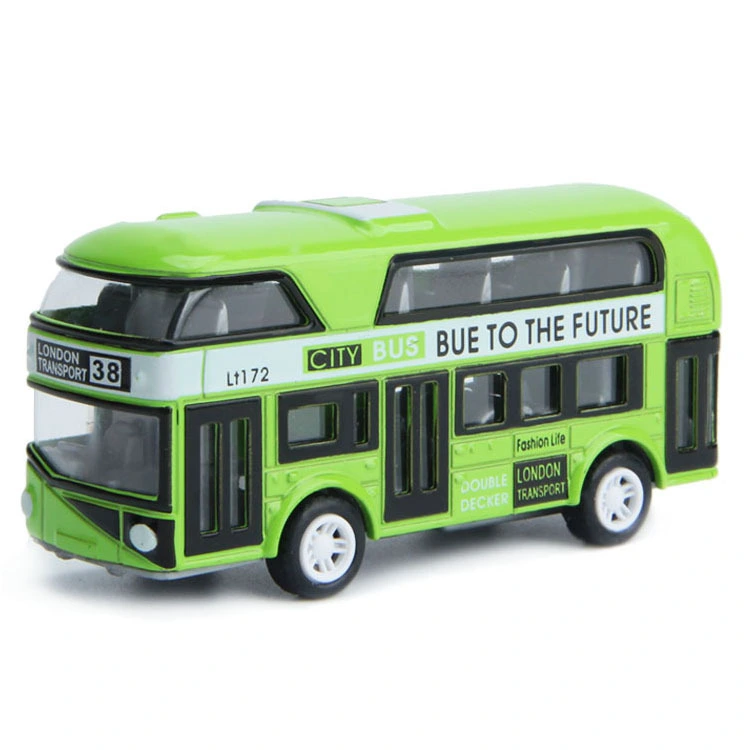 Children's Toy Car Double-deck Bus Simulation Model Pull Back Alloy Car