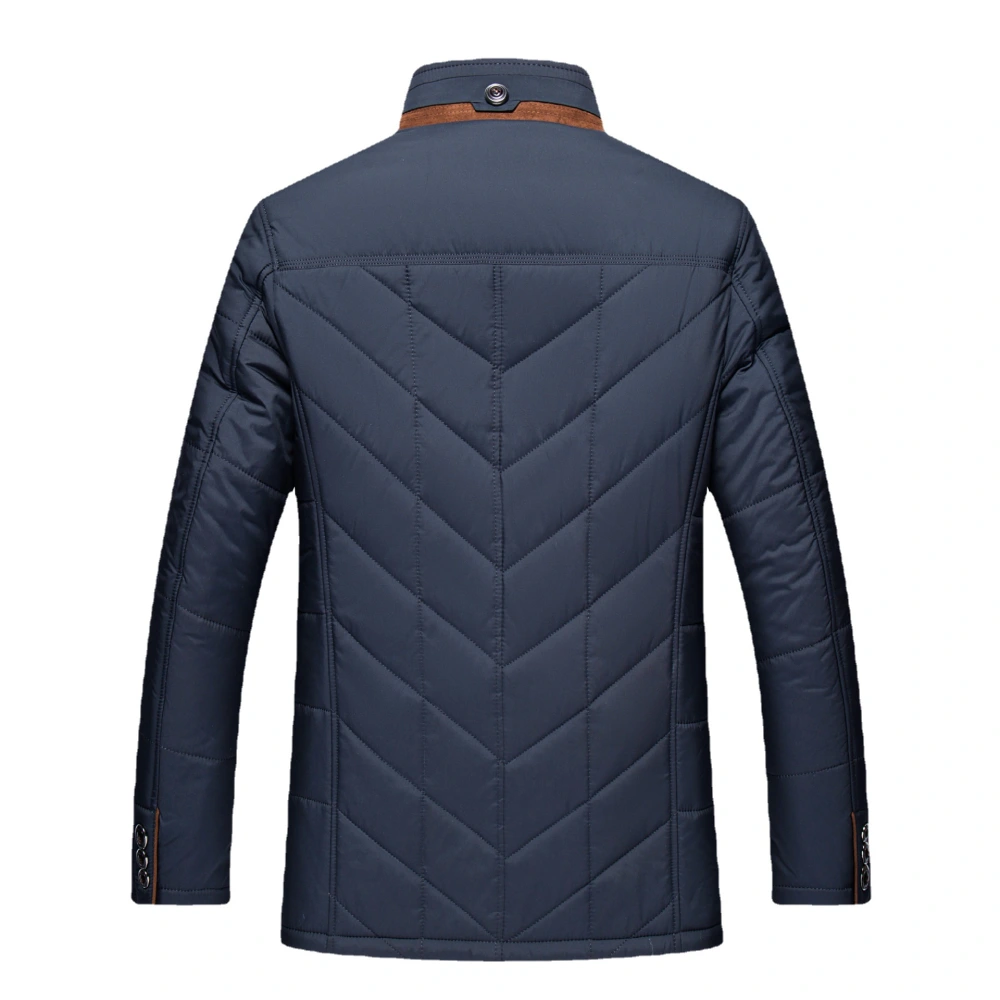 Cross-border Middle-aged And Elderly Winter Clothes Men's Cotton-padded Coat Wool Collar Cotton-padded Jacket Thickened Fleece-lined Warm Short Cotton-padded Coat Foreign Trade Coat For Men