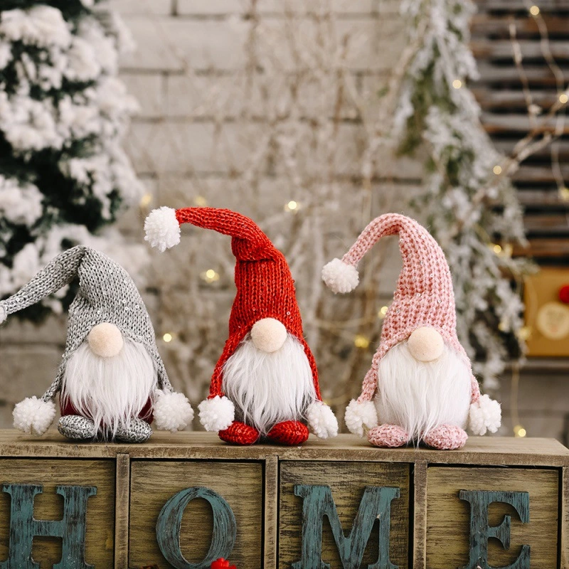 Forest Elderly Knitted Hat Standing Posture Doll Ornaments