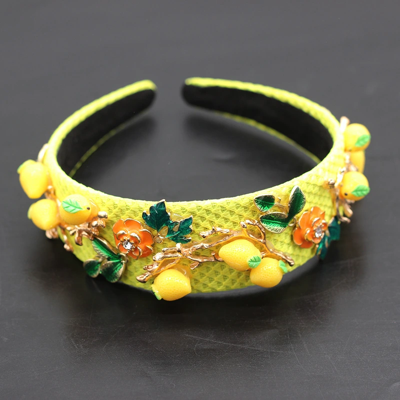 European And American Style Baroque Hairband Fashion Temperament Dance Catwalk Lemon Bracelet