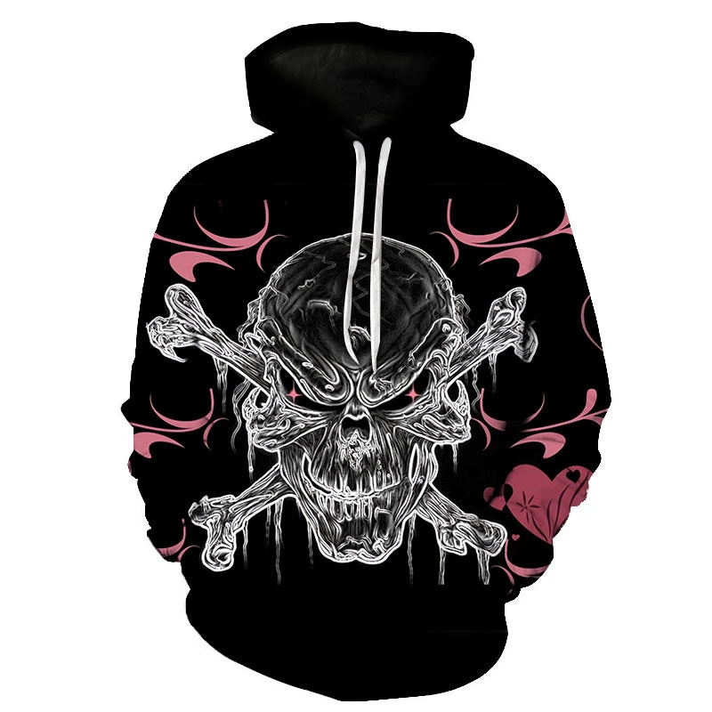 Men's New Skull Print Trendy Hoodie