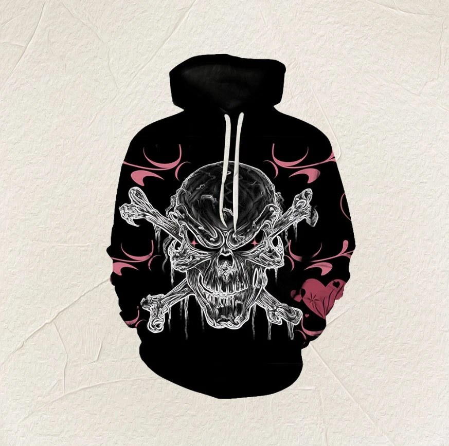 Men's New Skull Print Trendy Hoodie