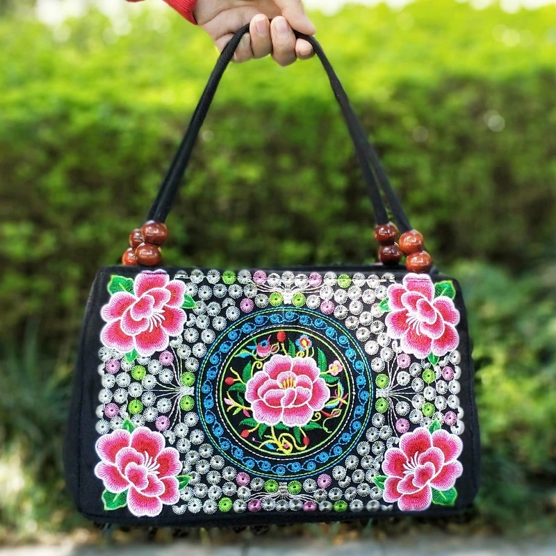 Women's Ethnic Style Double Sided Embroidery Handbag