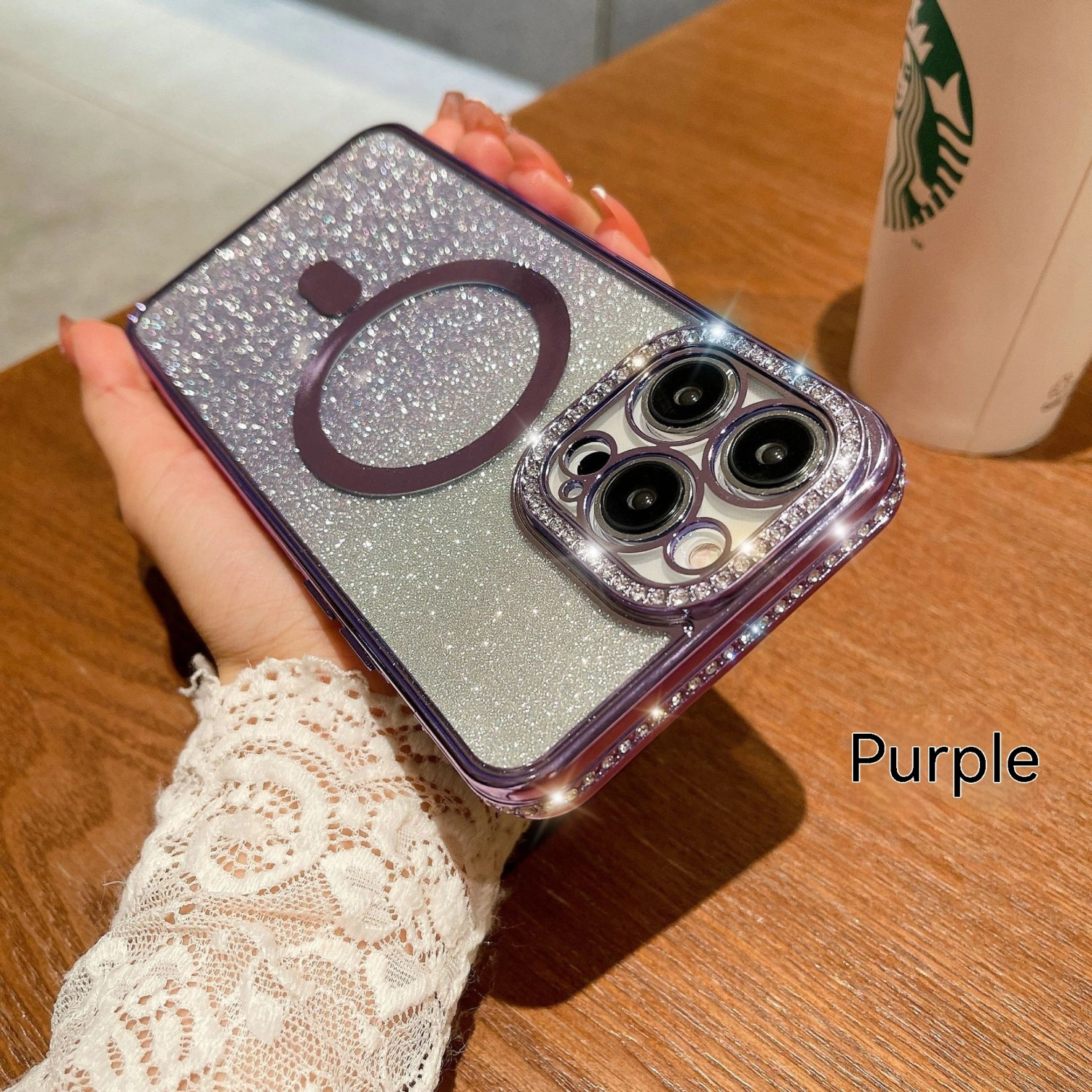 Electroplating Gradient Glitter Rhinestone Mobile Phone Shell All Inclusive