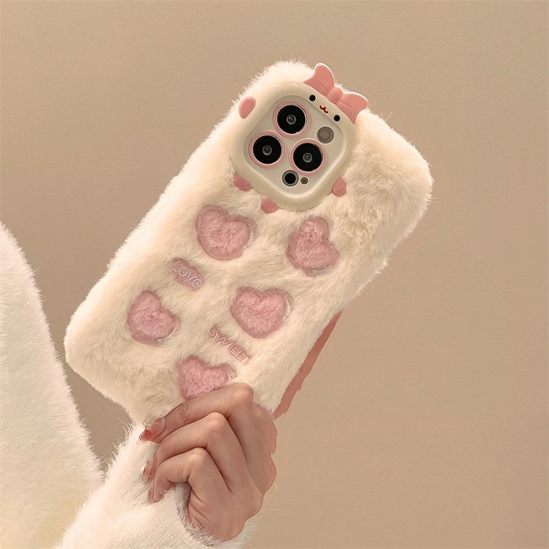 Plush Loving Heart Lens Phone Case