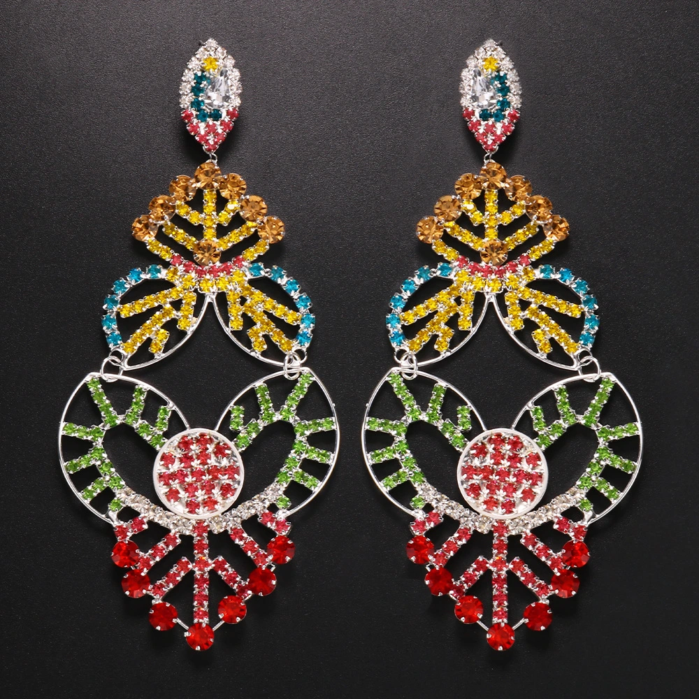 Exaggerated Mixed Color Trendy Earrings Personal Accessories