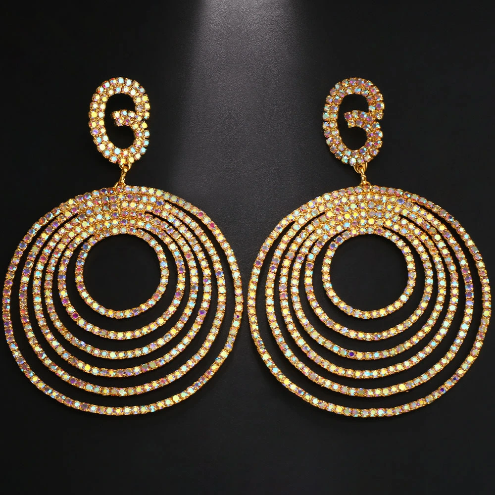 Hoop Spiral Simple Elegant Fashion Shiny Earrings