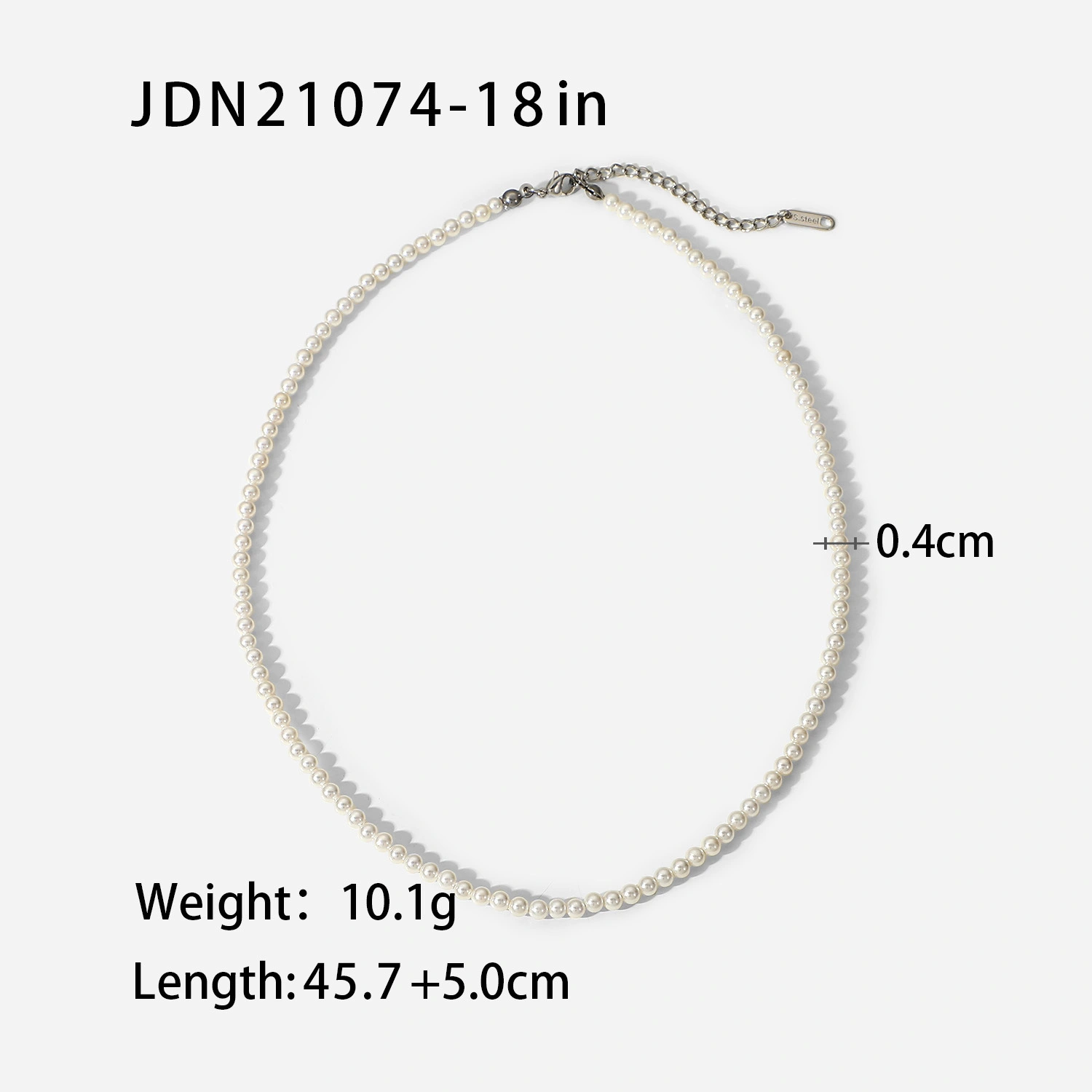 Fashionable And Trendy Men's Pearl Necklace 4mm