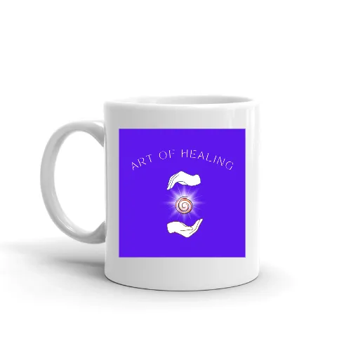 White Mug with Art of Healing Logo