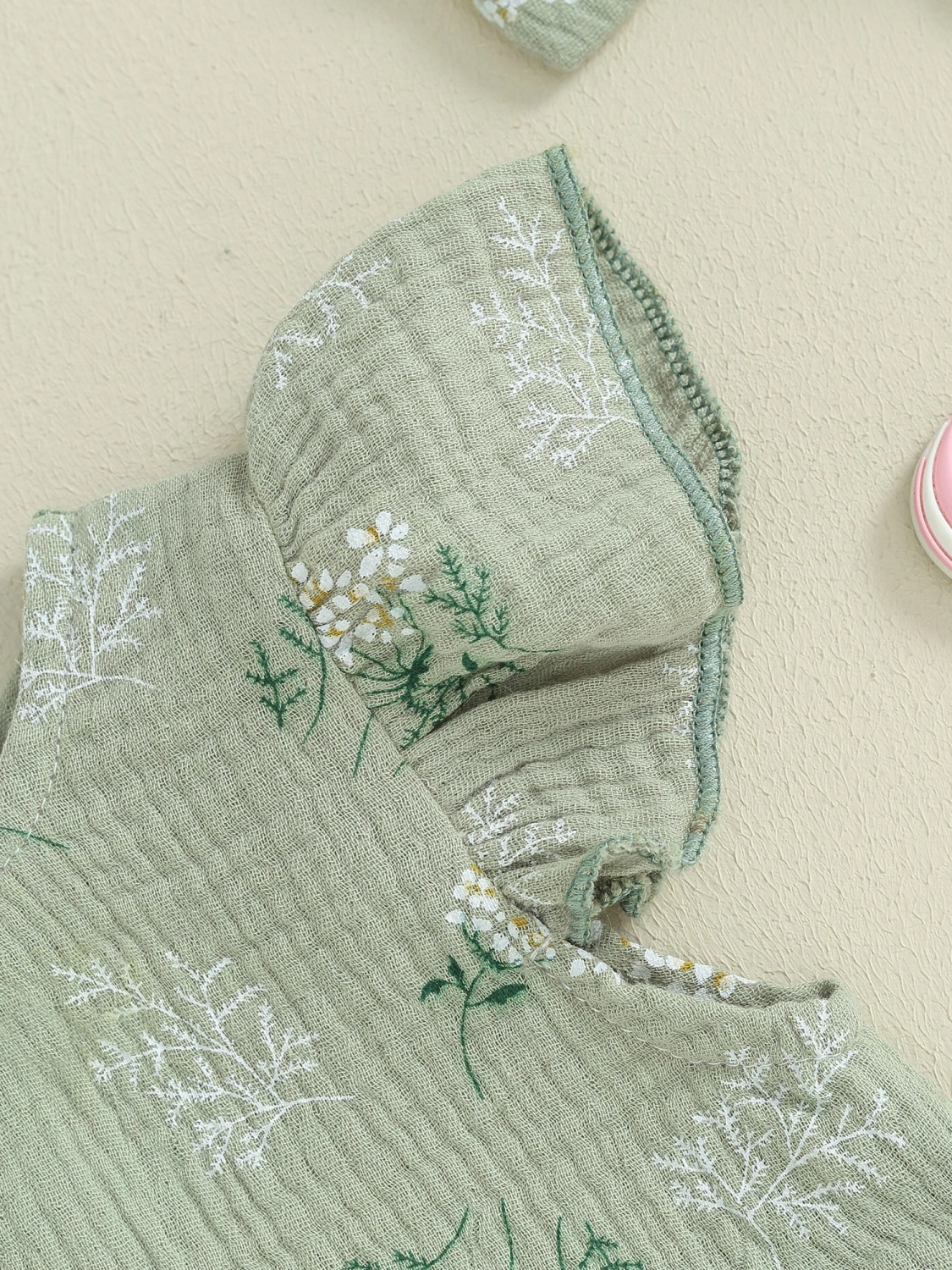 Baby Girl 2 Piece Outfits Floral Print Ruffle Romper and Headband