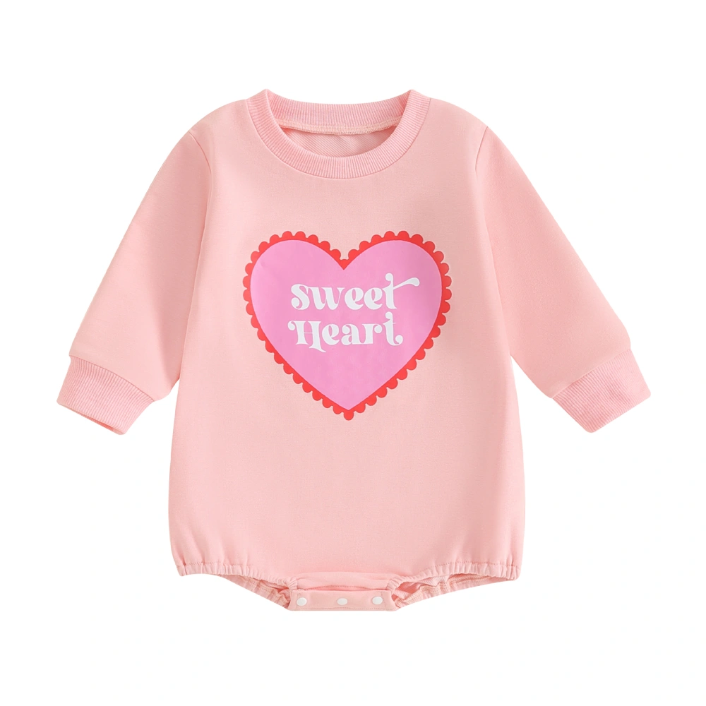 Baby Girl Spring Outfits Heart Print Romper with Headband Set