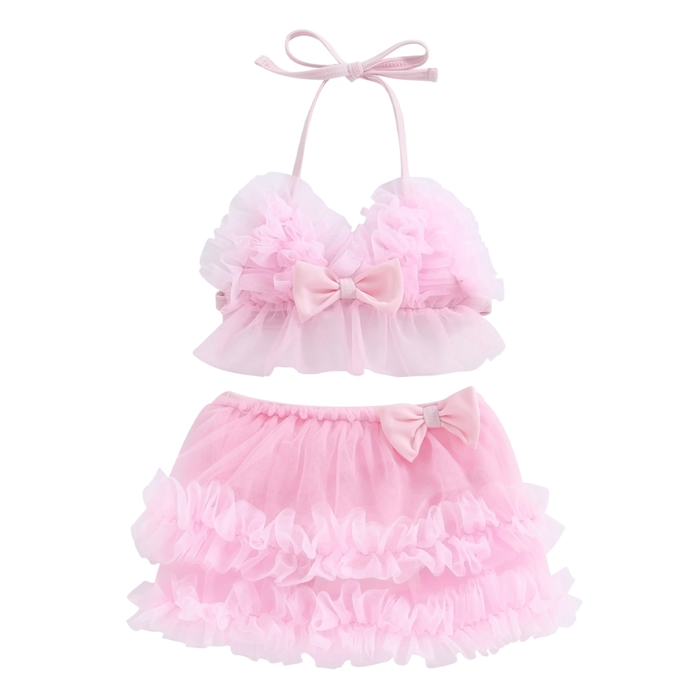 Baby Girls 2 Piece Swimsuits Tulle Camisole PP Shorts Bathing Suits