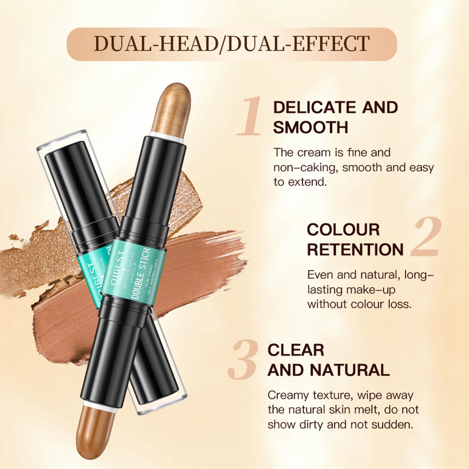 Contour Stick, Matte Pearl Lustre Highlighter Face Makeup Cosmetics