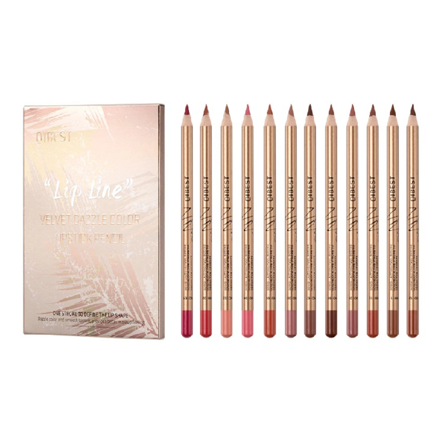 Matte Lip Liner Set 12 Assorted Colors Long Lasting Lip Liner Pencil