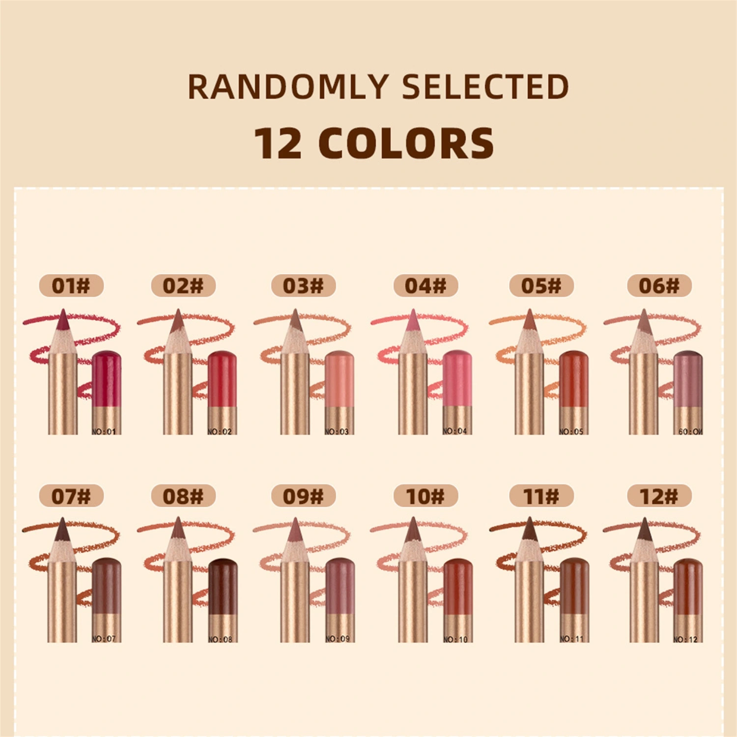 Matte Lip Liner Set 12 Assorted Colors Long Lasting Lip Liner Pencil