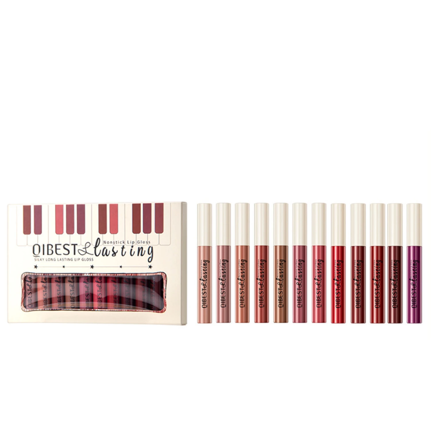 12Pcs Matte Lip Gloss Set Multicolor Lipstick Long Lasting Lip Stick