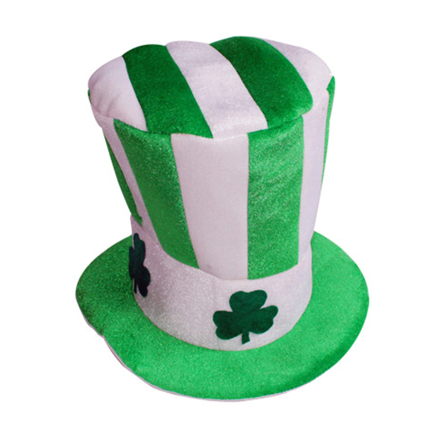 Green Leprechaun Top Hat Shamrock Velvet Hat St. Patty's Day Costume
