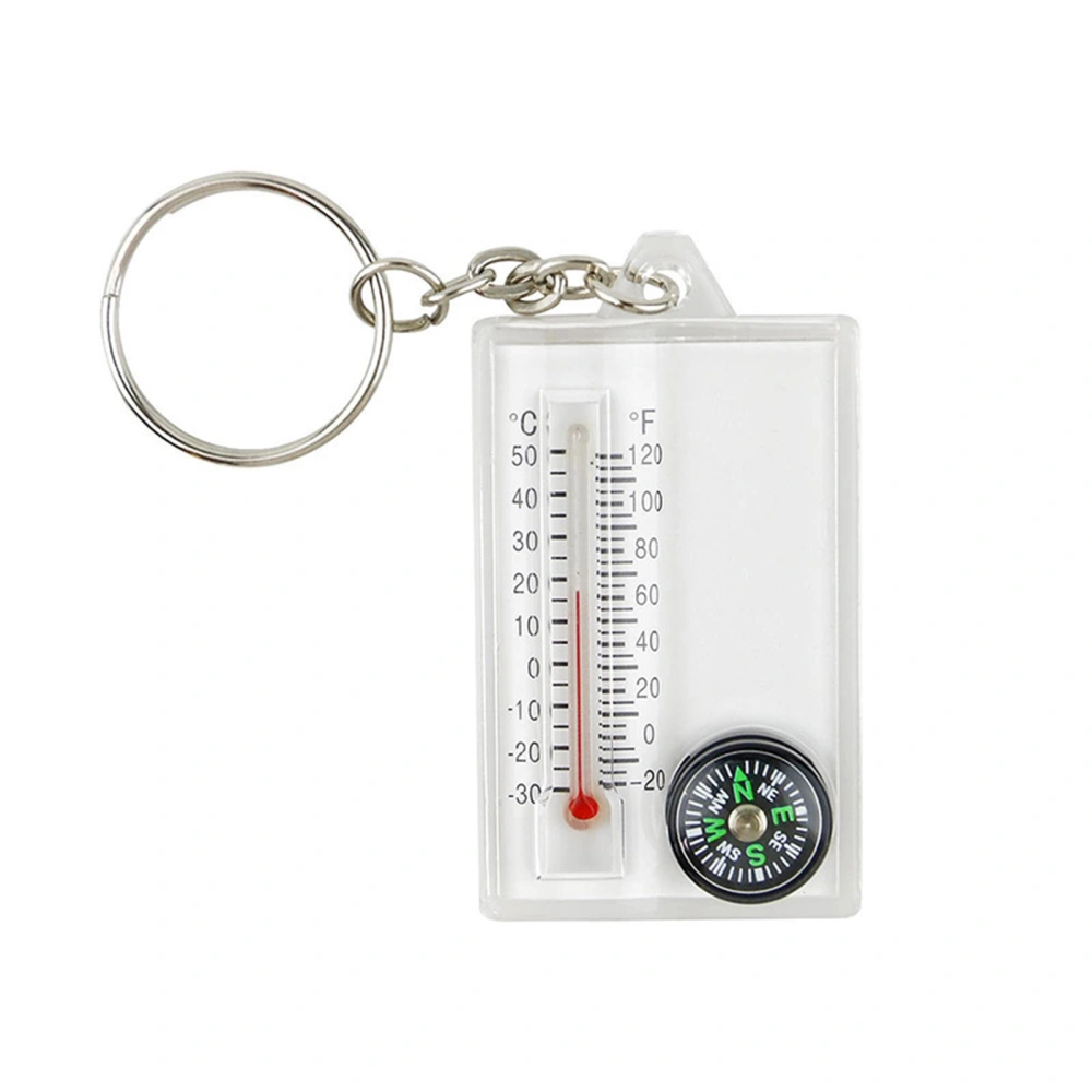 Camping Keychain Thermometer Portable Zipper Thermometer with Compass