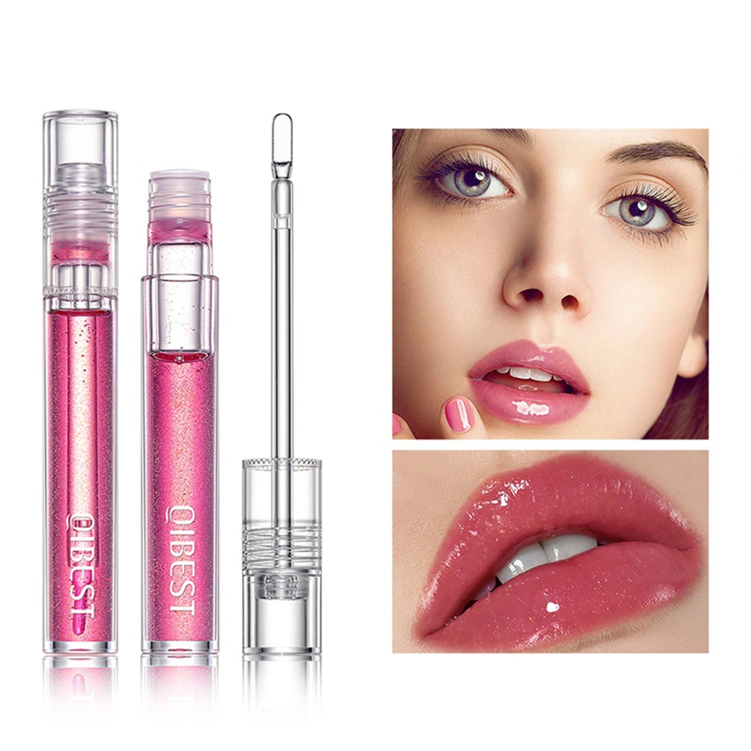 Women Lip Plumper Gloss with Mirror Finish, Moisturizing Lip Oil