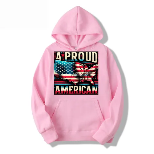 A Proud American - Hooded Long Sleeve Sweater Men's Solid