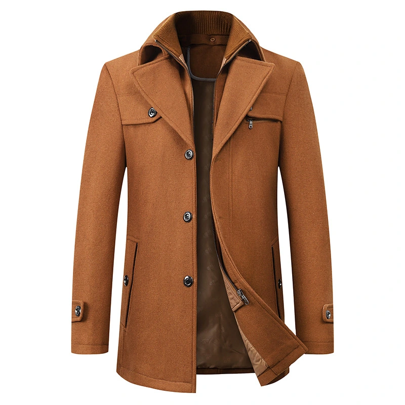 Woolen Coat Autumn And Winter Double Necked Woolen Coat