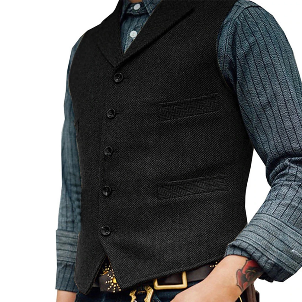 Men's Business Vests Solid Color Casual Waistcoat Formal Suit Vest