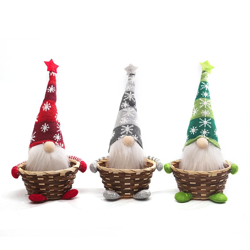 Bamboo Woven Candy Basket Forest Man Faceless Doll