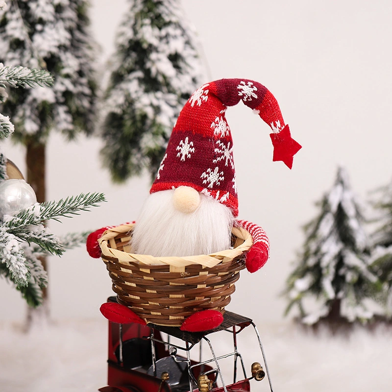 Bamboo Woven Candy Basket Forest Man Faceless Doll