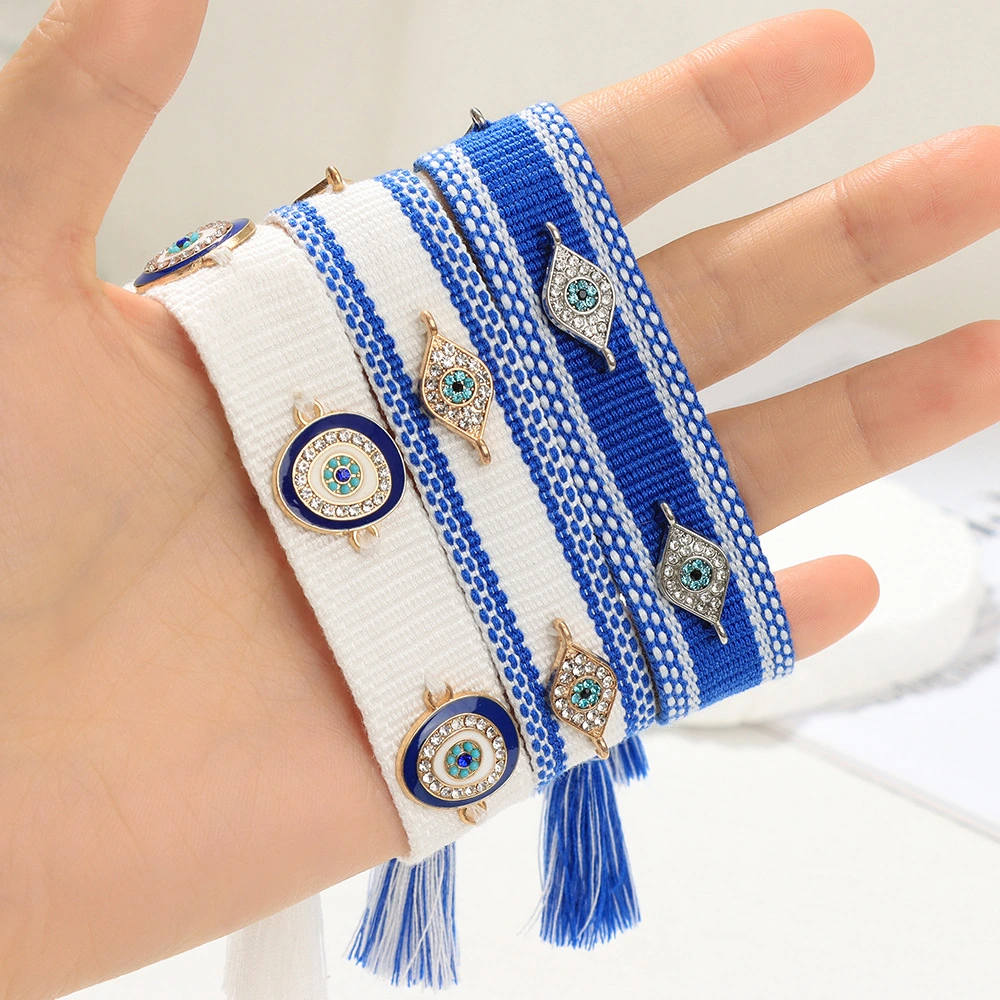 Lucky Blue Eyes Trendy Woven Bracelet