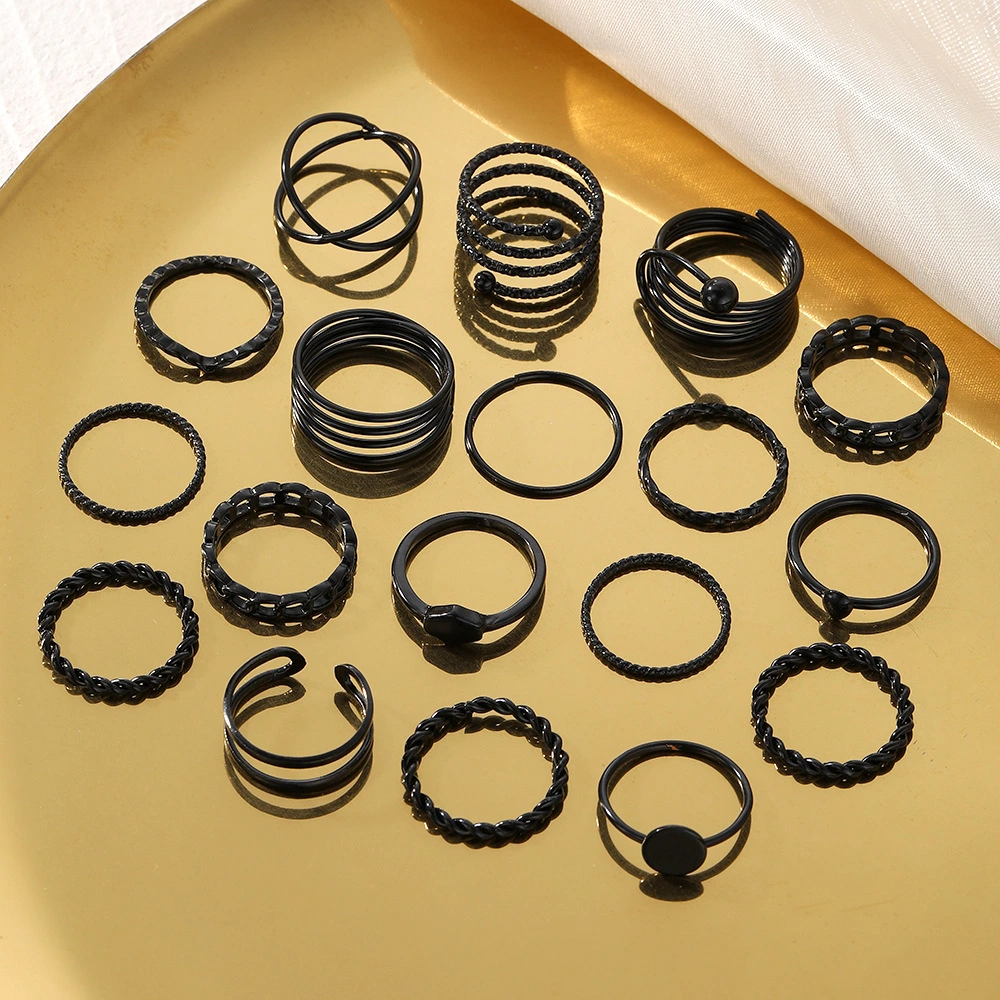 Geometric Spiral Cross Ring 18 Pieces Suit