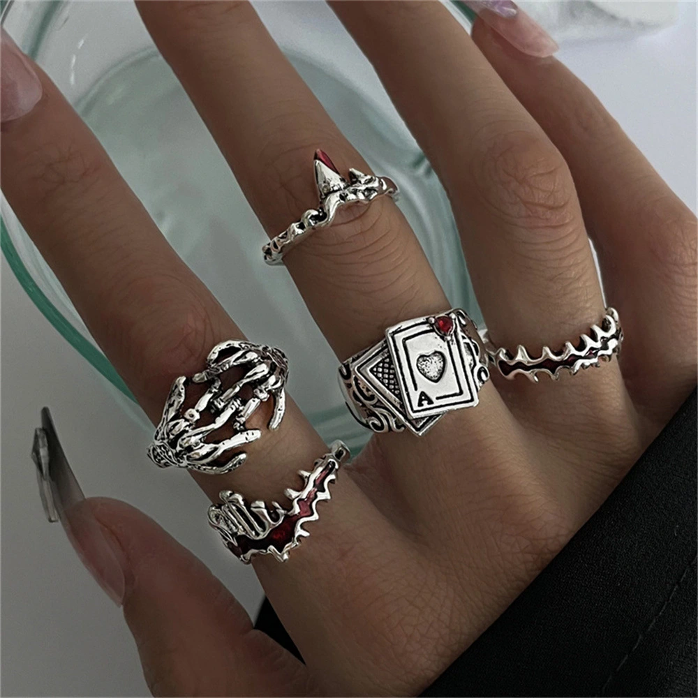 Ins Trendy Cold Special-interest Design Alloy Ring Suit