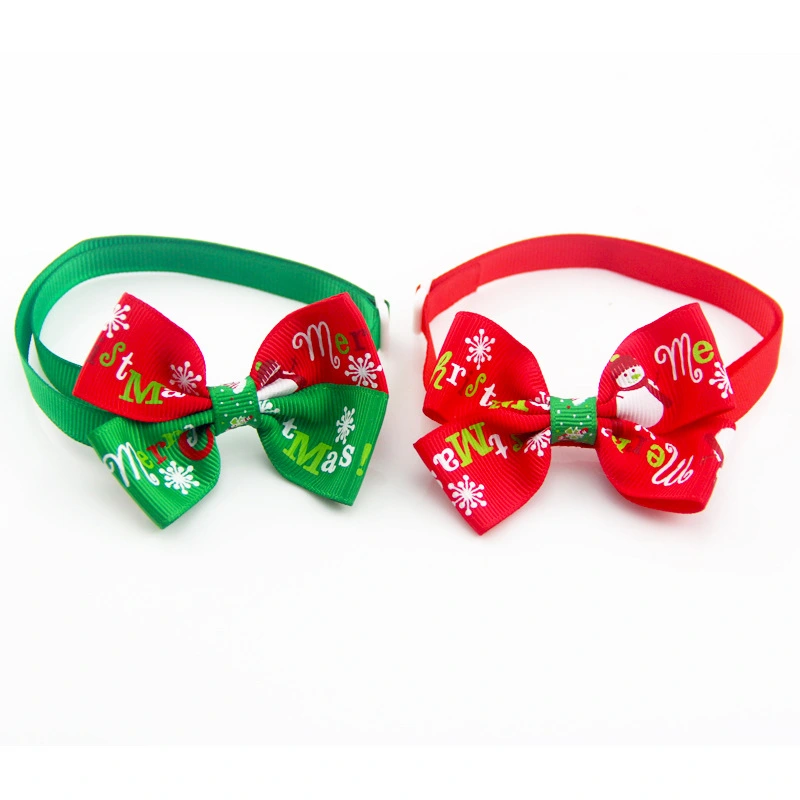 New Year Red And Green Christmas Series Pet Tie Bow Handcraft Jewelry Collar Dogs And Cats Bow Tie