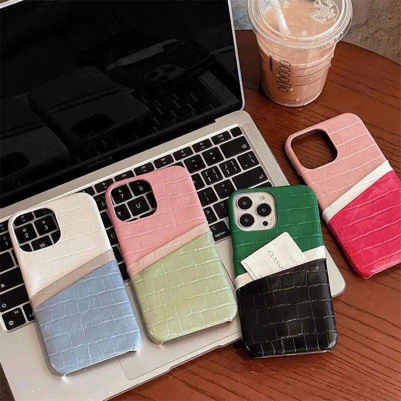 Double Card Leather Half Pack Phone Case