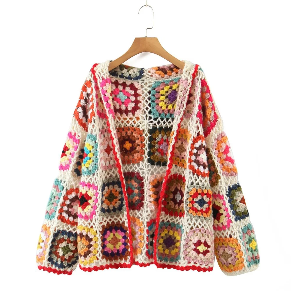 New Women's Clothing Casual Handmade Hooded Knit Cardigan Coat