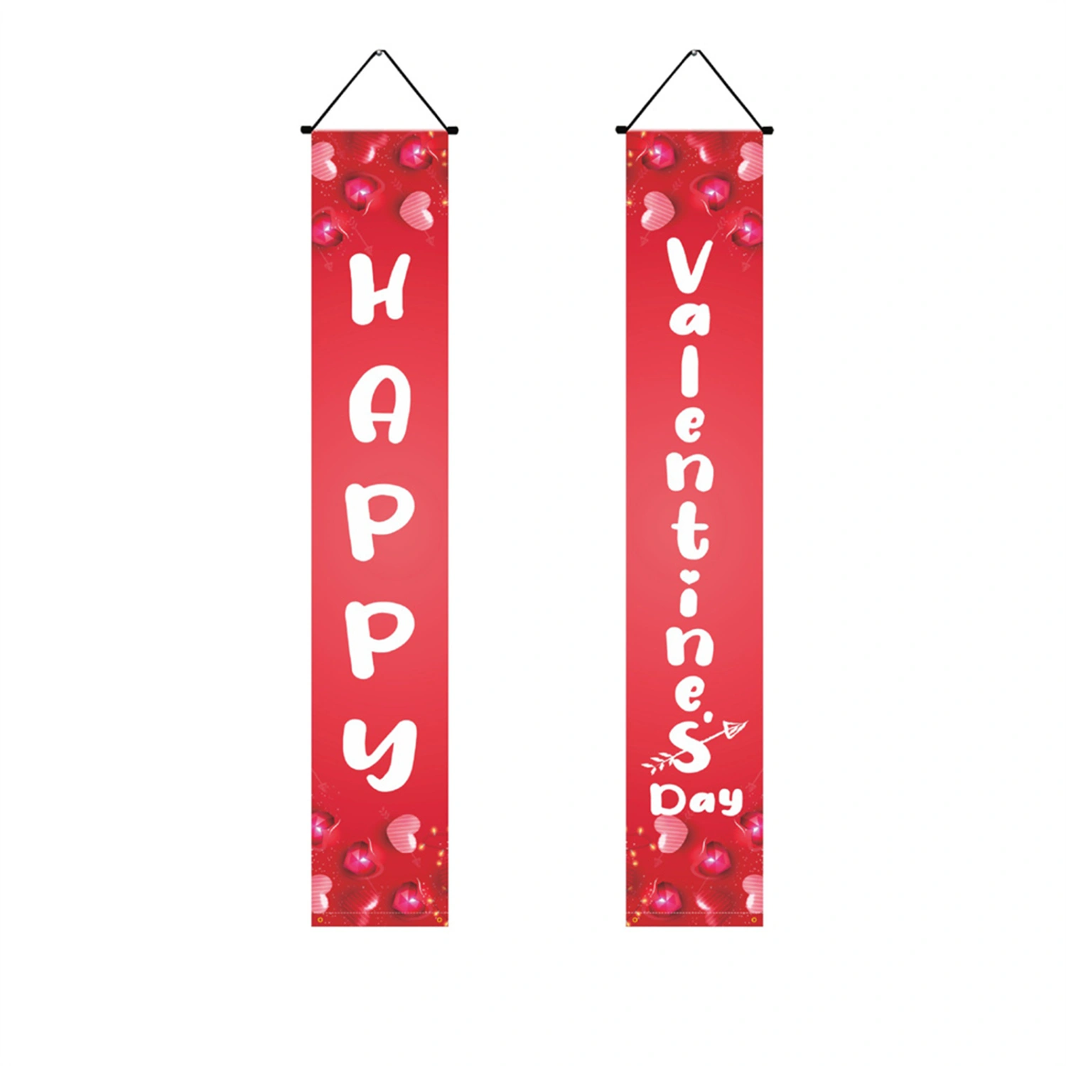 Valentine's Day Porch Sign, Heart&Letter Print Couplet Decoration