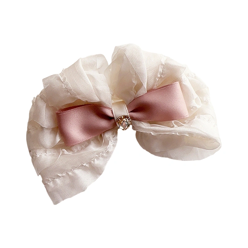 Cute Hair Bow Clips Ruffle Bow Hair Barrettes Kawaii Hair Accessories