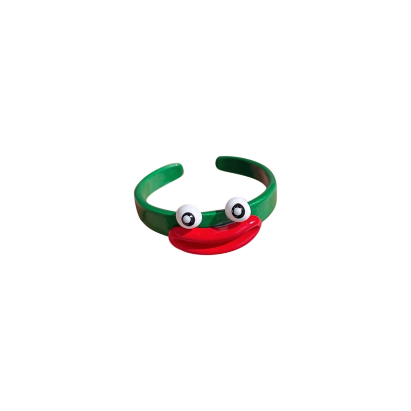 Cartoon Ring for Women Girl Ugly Doll Big Mouth Opening Ring