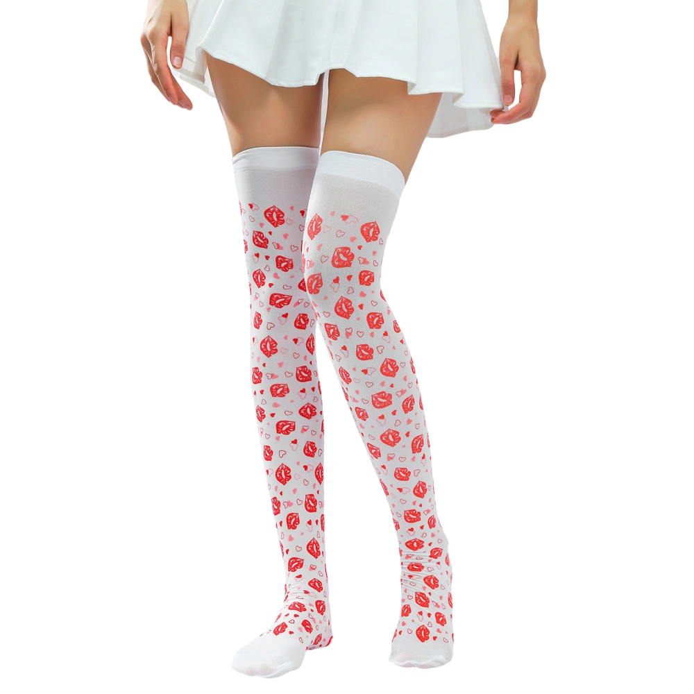 Women Thigh High Socks, Elastic Hold-up Stockings for Valentines Day