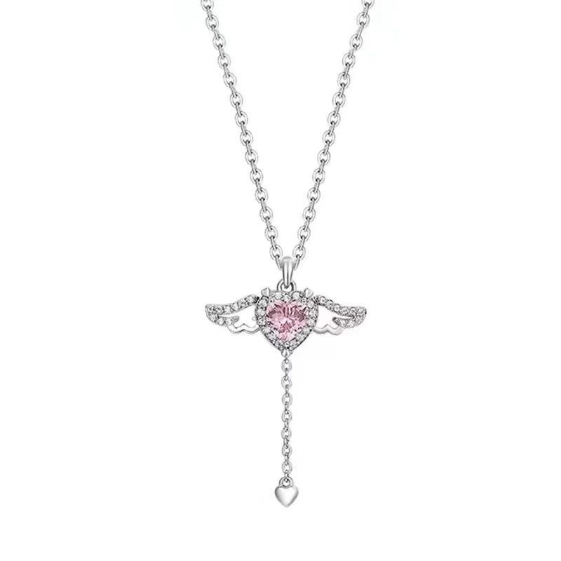Little Wing Cupid Heart Necklace For Women