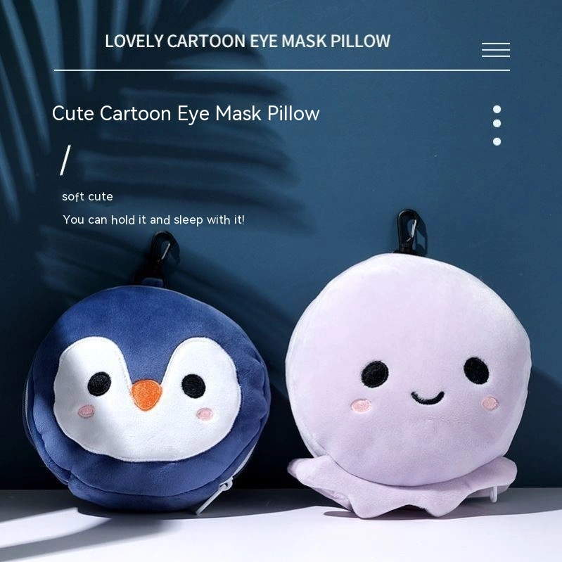 Eye Mask Headrest Two-in-one Pillow Integrated Eye Mask Student Backpack Pendant Key