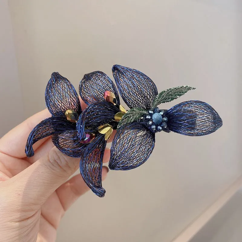 Elegant Flower-de-Luce Romantic Barrettes