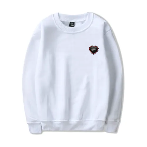 Black Heart White Crewneck Sweatshirt