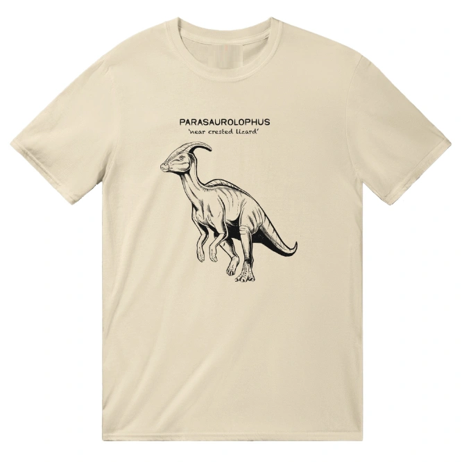 European And American Dinosaur Printed Casual Round Neck T-shirt