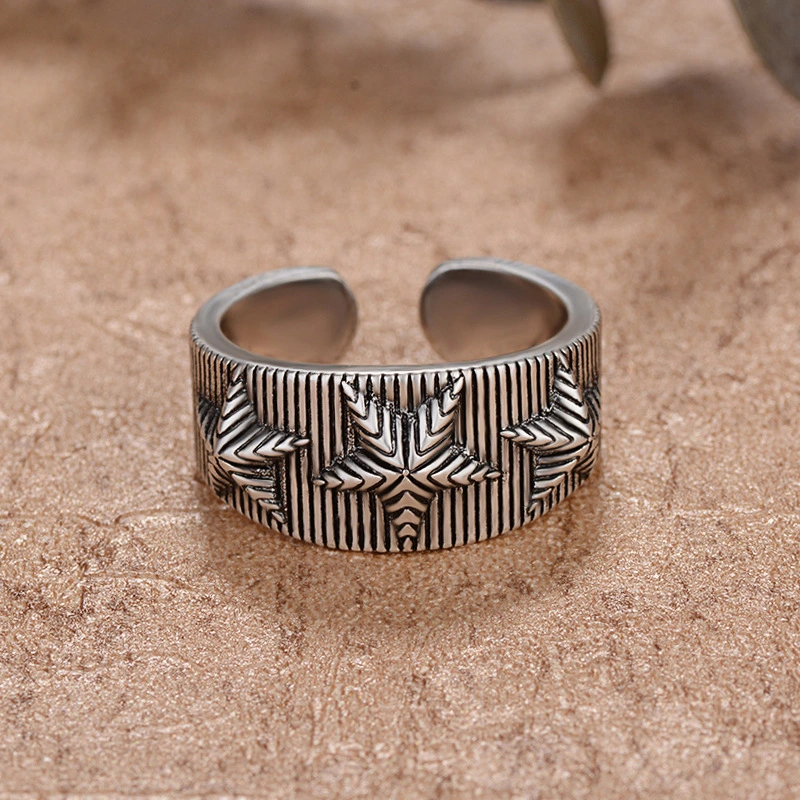 Five-pointed Star Ring Adjustable Opening Male Student Single